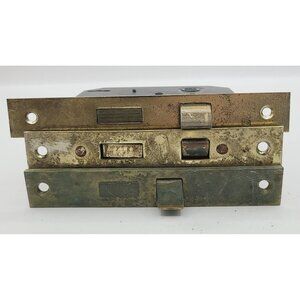 Vintage Mortise Lock Set of 3 Brass Faceplates For Doors Architectural Salvage